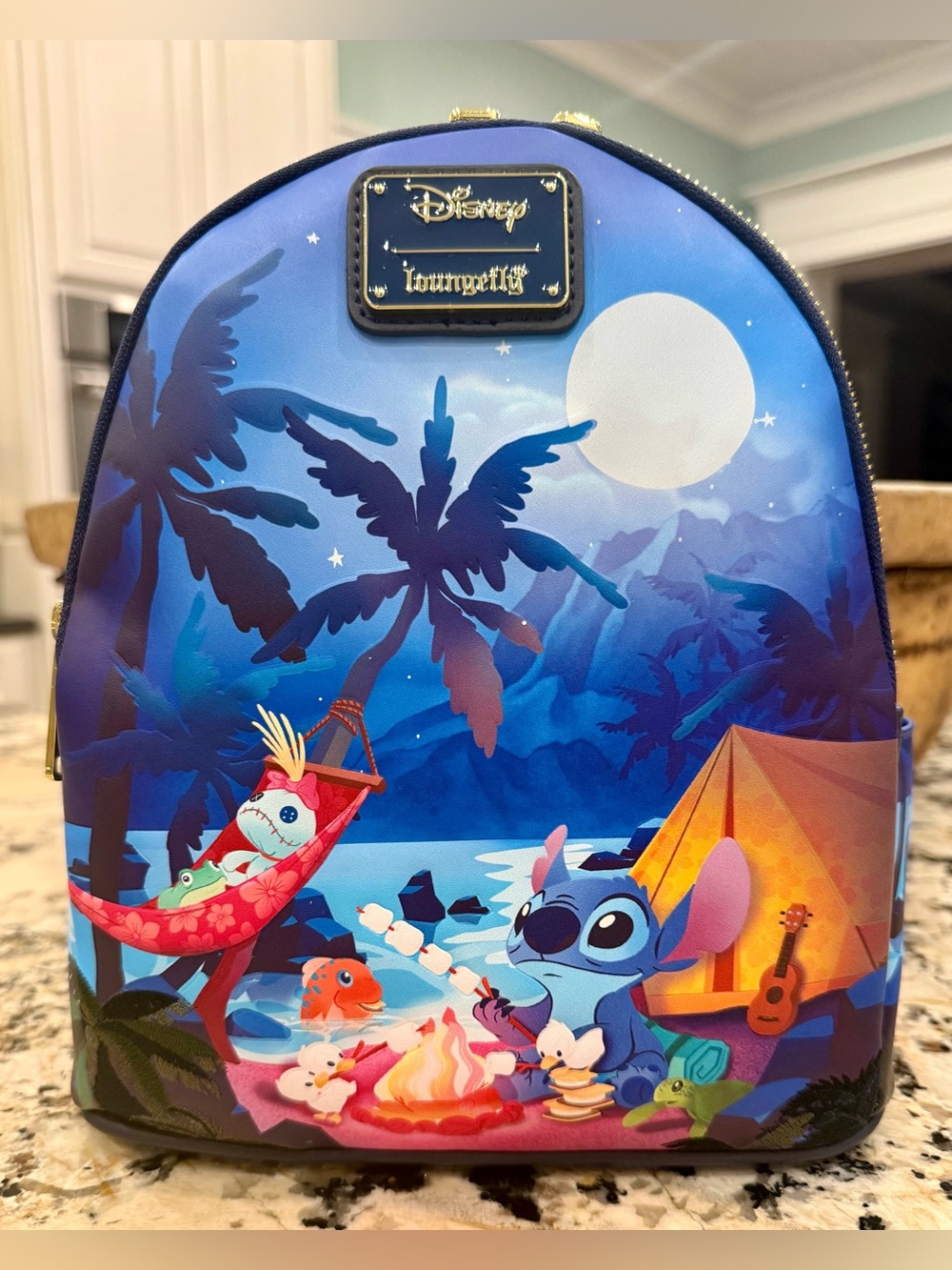 NWT Loungefly Disney Lilo & Stitch Camping Cuties Glow In The Dark Mini Backpack